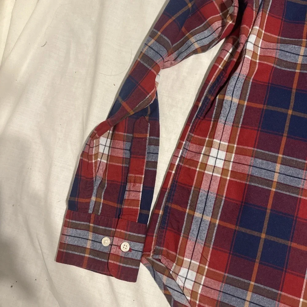 Banana Republic‎ Long Sleeve Button Down Shirt Plaid Men Sz Large With Pocket